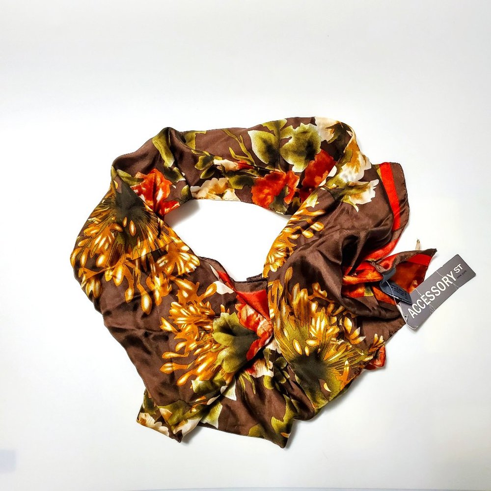 NWT Accessory St Floral 100% Silk Scarf